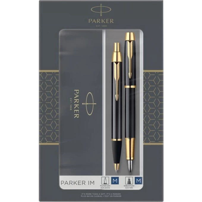 Подарочный набор PARKER: IM CORE BLACK GT - ручки перьевая и шариковая 2093216 Подарочный набор PARKER: IM CORE BLACK GT - ручки перьевая и шариковая 2093216